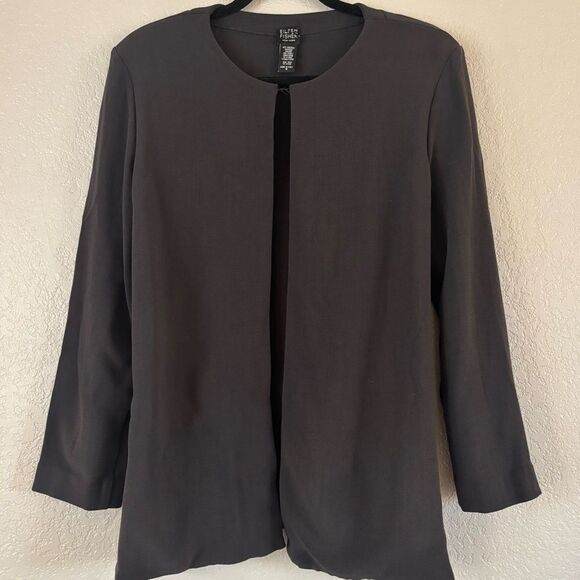 Eileen Fisher Long Line Wool Blend Open Faced Jacket Small - Picture 1 of 8